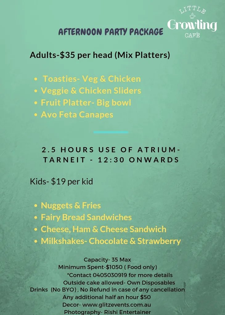Afternoon Party Package